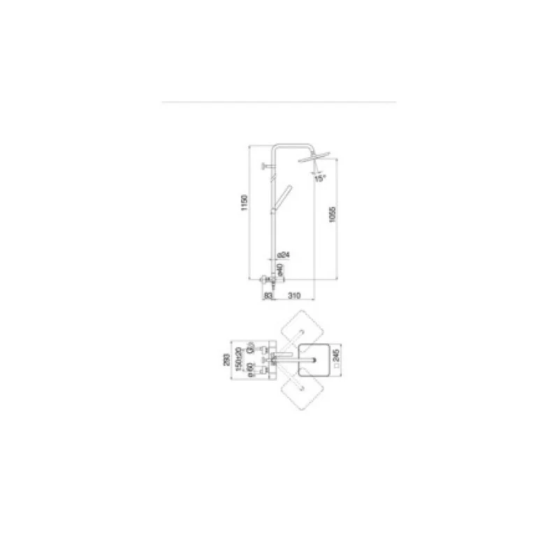Душова система з термостатом Nobili Seven SE124030/30BM