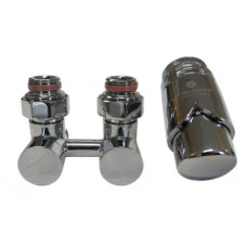 Комплект эксклюзивных узлов угловой GZ 3/4 x M 22х15 термоголовка Brillant хром 601000024