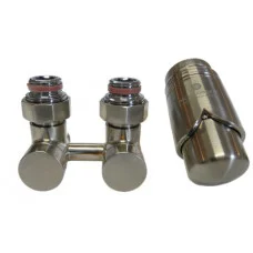 Комплект эксклюзивных узлов угловой GZ 3/4 x M 22х15 термоголовка Brillant сталь 601000032