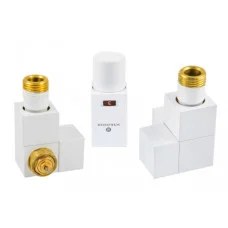 Комплект термостатичний Schlosser Square осьовий GZ 1/2 x 16х2 mm PEX білий 605800027