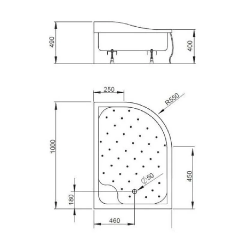 Душовий піддон RADAWAY Korfu E 1000х800х485 4E81400-03R