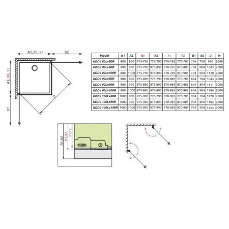 Душевая кабина Radaway NES Black KDD I 1000х2000 R 10021100-54-01R