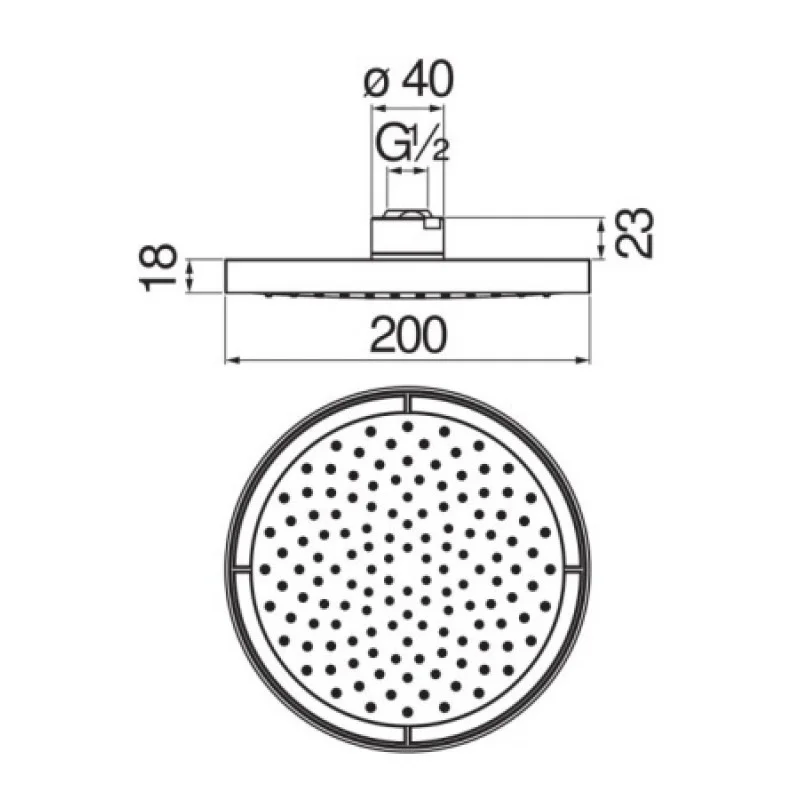 Верхний душ Nobili 200 мм AD139/10CRCP
