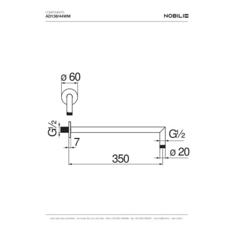 Настенный кронштейн Nobili 350 мм AD138/44WM