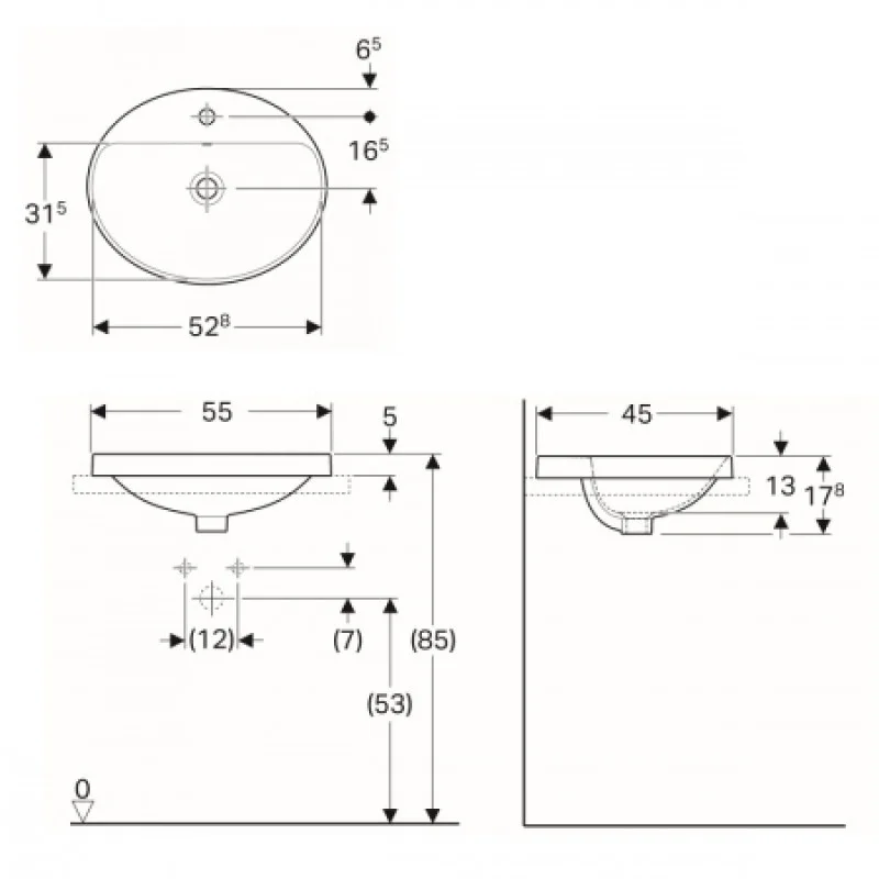 Раковина Geberit VariForm 550х450 мм 500.721.01.2