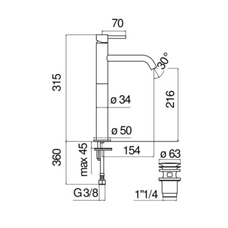 Смеситель для раковины Nobili Acquerelli AQ93128/2IX