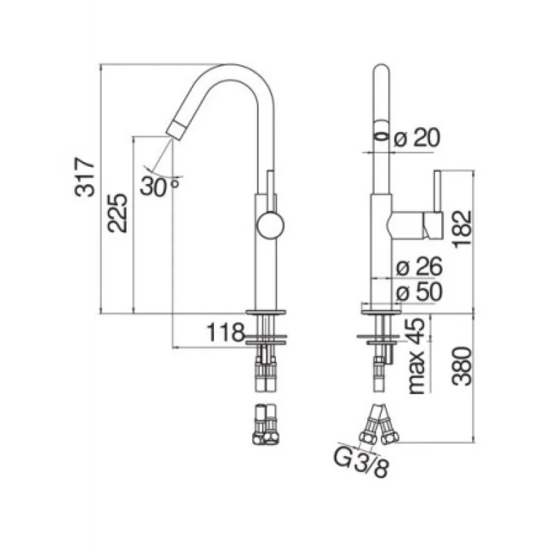 Змішувач для раковини Nobili Acquerelli AQ93118/30CR