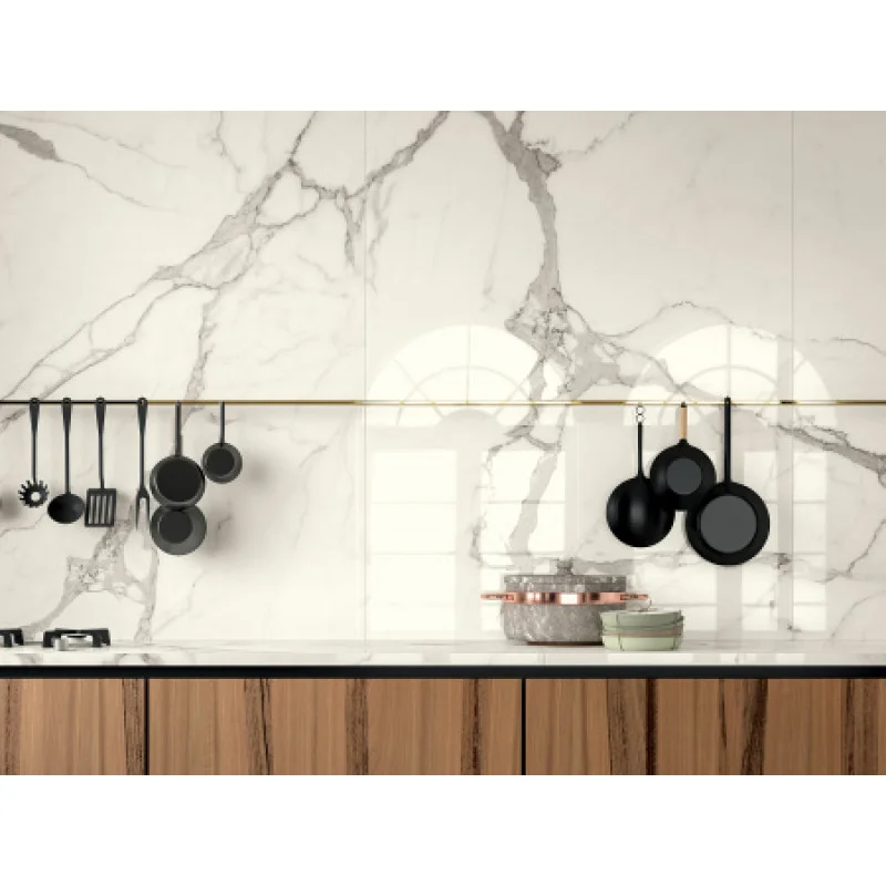 Плитка керамогранітна Cottodeste Vanity Bianco Statuario 1200x2600х6,5мм Kerlite гладка/глянсова EK7VA15