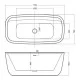 Ванна акриловая Hatria Vasche BT 03 170x78x60 см белый/Cemento 07Y8AH25