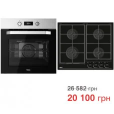 Комплект бытовой техники Teka (духовой шкаф Easy HCB 6535 хром + варочная поверхность GBC 64100 KBN BK черная)