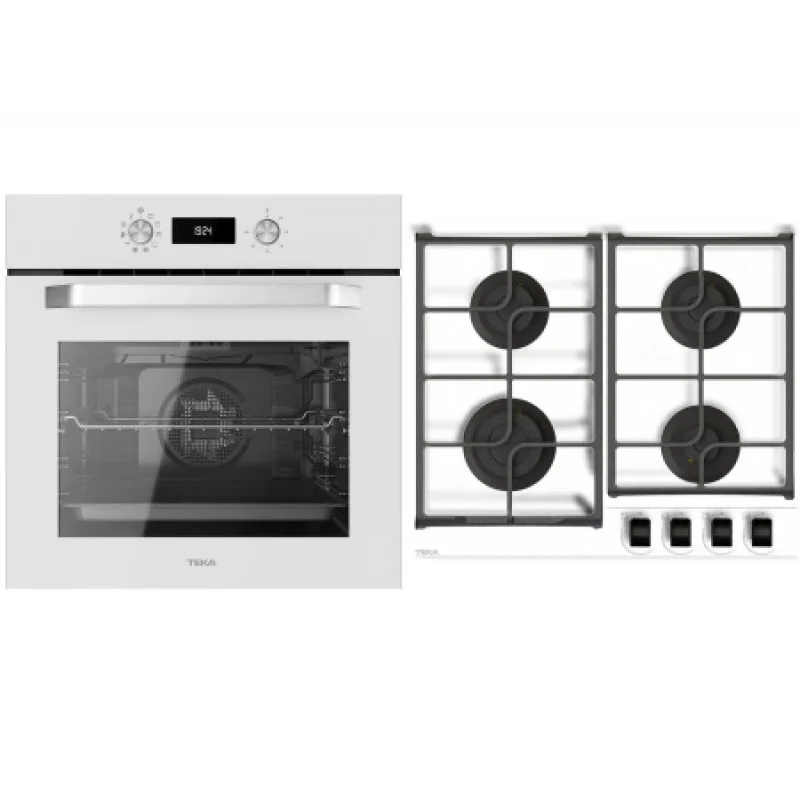Комплект бытовой техники Teka (духовой шкаф Easy HCB 6535 белый + варочная поверхность GBC 64100 KBN BK белая)